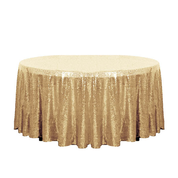 132" Gold Glitz Sequin Round Tablecloth