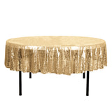 90" Gold Glitz Sequin Round Tablecloth