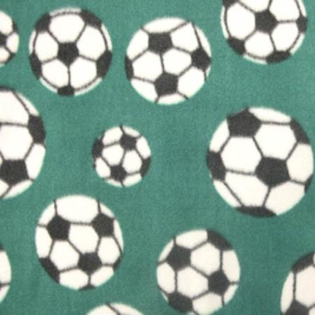 Soccer Green Anti Pill Print Fleece Fabric
