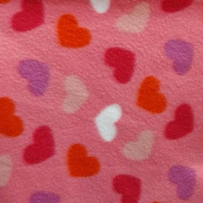 Hearts on Pink Anti Pill Fleece Fabric