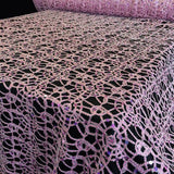 Pink Corded Lace Fabric