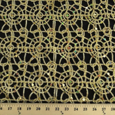 Champagne Corded Lace Fabric