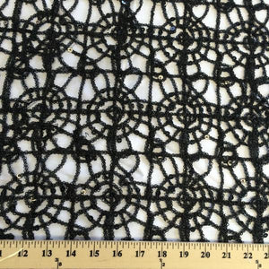 Black Corded Lace Fabric