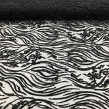 Black Beaded Zebra Pattern Embroidery Lace Fabric