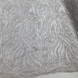 White Beaded Zebra Pattern Embroidery Lace Fabric