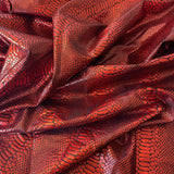 Red Viper Cobra Snake Skin Spandex Fabric