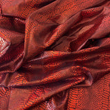 Red Viper Cobra Snake Skin Spandex Fabric