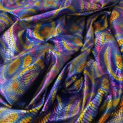 Tie Dye Viper Cobra Snake Skin Spandex Fabric