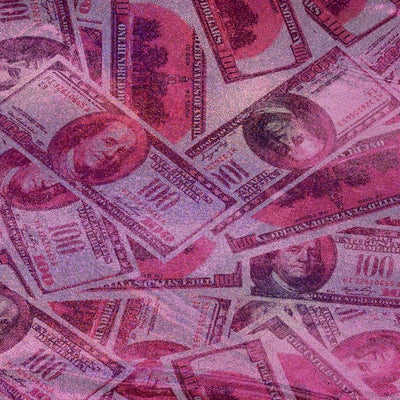 Pink Hologram Mystique Money Print Spandex Fabric