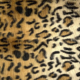 Gold Leopard Faux Fake Fur Animal Print Long Pile Fabric
