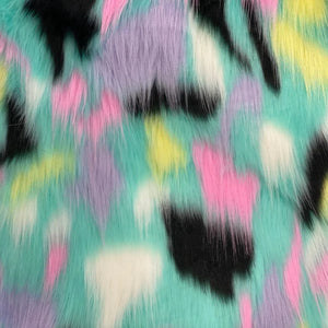 Light Blue Candyland Faux Fake Fur Long Pile Fabric