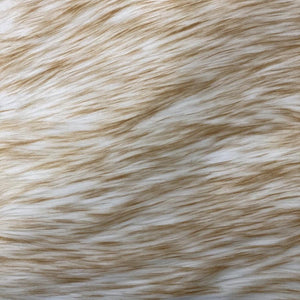 Beige Frost Tipped Faux Fake Fur Husky Long Pile