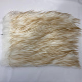 Beige Frost Tipped Faux Fake Fur Husky Long Pile