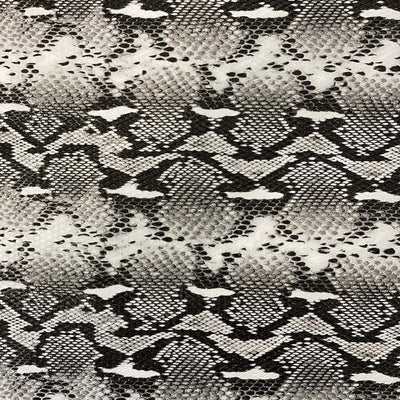 White Black Faux Tribal Snakeskin Vinyl Fabric