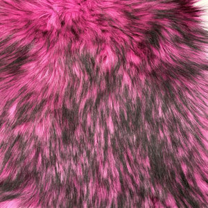 Hot Pink Black Faux Fake Fur Husky Long Pile