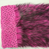 Hot Pink Black Faux Fake Fur Husky Long Pile