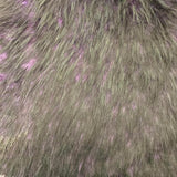 Plum Black Faux Fake Fur Husky Long Pile