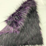 Plum Black Faux Fake Fur Husky Long Pile