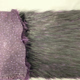 Plum Black Faux Fake Fur Husky Long Pile