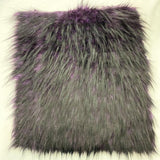 Plum Black Faux Fake Fur Husky Long Pile