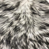 White Black Faux Fake Fur Husky Long Pile