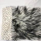 White Black Faux Fake Fur Husky Long Pile