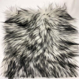 White Black Faux Fake Fur Husky Long Pile