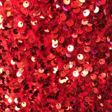 Red Sequins Embroidered Stretch Velvet Fabric