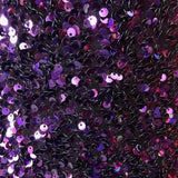 Purple Sequins Embroidered Stretch Velvet Fabric