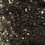 Black Sequins Embroidered Stretch Velvet Fabric