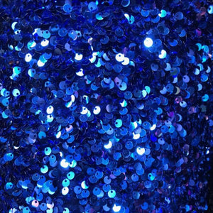 Royal Blue Sequins Embroidered Stretch Velvet Fabric