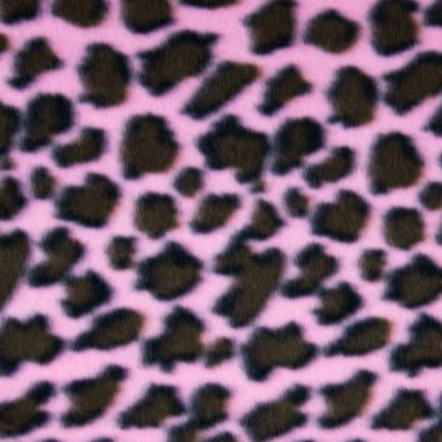 Pink & Brown Leopard Fleece Fabric