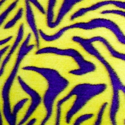 Purple/Yellow Zebra Fleece Fabric