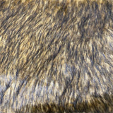 Camel Black Frost Tipped Faux Fake Fur Husky Long Pile