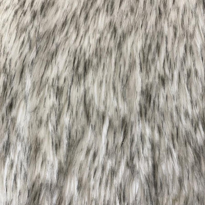 Black Frost Tipped Faux Fake Fur Husky Long Pile