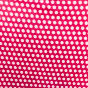 Polka Dot Print Pink/White Anti Pill Premium Fleece Fabric