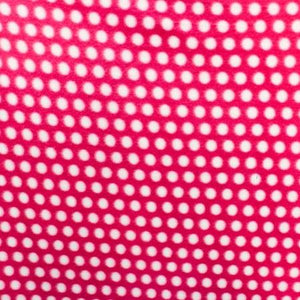 Polka Dot Print Pink/White Anti Pill Premium Fleece Fabric
