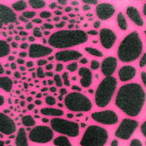 Pink & Black Spots Giraffe Fleece Fabric