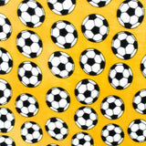 Soccer Yellow Anti Pill Print Fleece Fabric