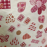 Patches on Pink Poly Cotton Fabric