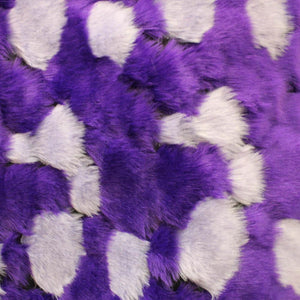 Purple Gray Bricks Faux Fur Long Pile Fabric