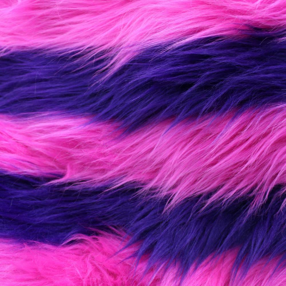 Hot Pink Purple  Faux Fur Three Tone Fabric