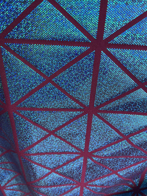Color 1 Geometric Holographic Spandex Fabric