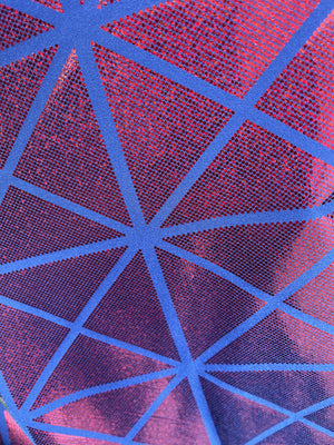 Color 6 Geometric Holographic Spandex Fabric