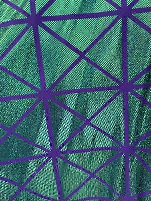 Color 3 Geometric Holographic Spandex Fabric