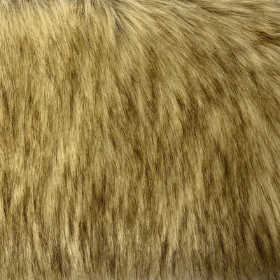 Natural Beige Wolf Faux Fur Fabric