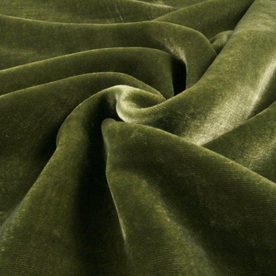 Olive Silk Velvet Fabric