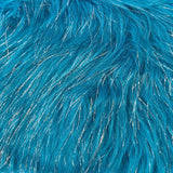 Turquoise Tinsel Sparkle Glitter Shaggy Faux Fur Long Pile Fabric