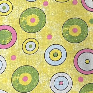 Circles on Yellow Poly Cotton Fabric