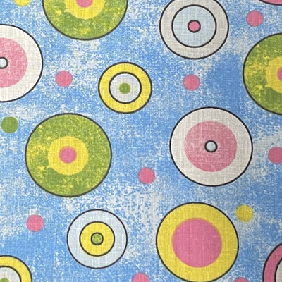 Circles on Blue Poly Cotton Fabric